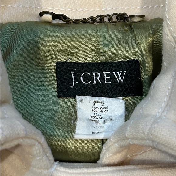 Vintage J. Crew Pea Coat size Small Cream Wool Blend Preppy Classic - Picture 6 of 17